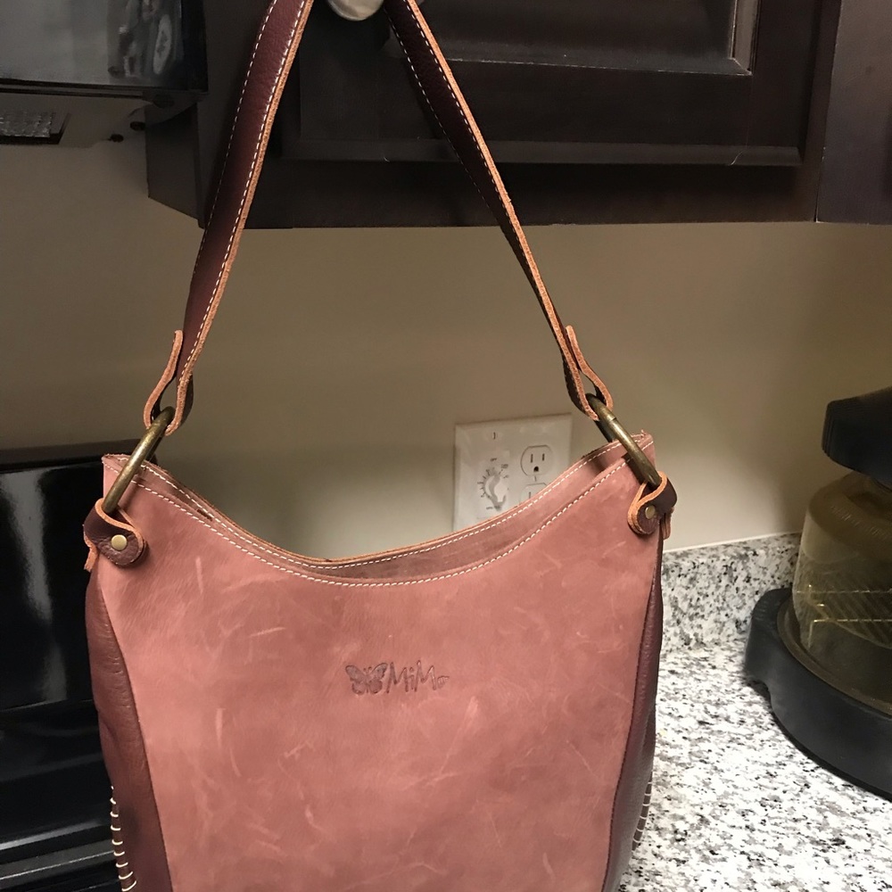 New Mimo leather and suede purse